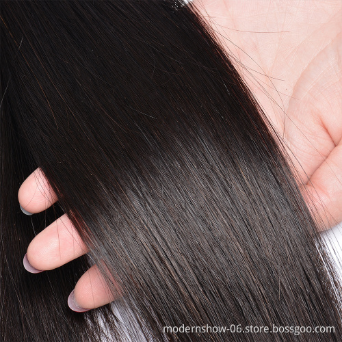 100% 10A Woman Hair Extension Mink Cuticle Aligned Raw Brazilian Virgin Straight Human hair Bundles with Frontal Closure